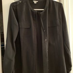 Calvin Klein black button down blouse size medium.